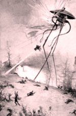 Ilustraci�n de Alvin Correco (1906) que aparece en la portada de La guerra de los mundos, de H.G. Wells, publicada por Sexto Piso con traducci�n de la mexicana Anah� Ram�rez Alfaro