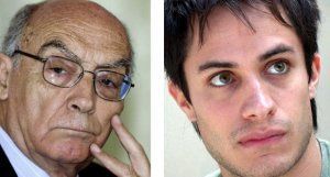 Jos&eacute; Saramago y Gael Garc&iacute;a Bernal