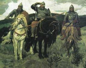 &ldquo;Tri bogatyri&aacute;&rdquo; (&ldquo;Los tres h&eacute;roes&rdquo;, 1898), de V. M. Vasnecov