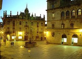 Plaza de Plater&iacute;as, en Santiago de Compostela (Espa&ntilde;a)