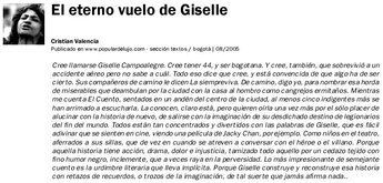 &ldquo;El eterno vuelo de Giselle&rdquo;, cr&oacute;nica de Cristian Valencia