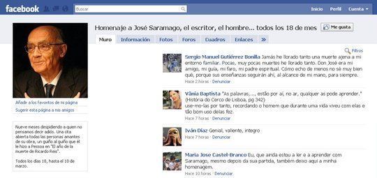 Grupo de Jos&eacute; Saramago en Facebook