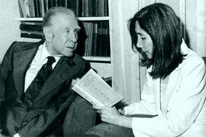 Jorge Luis Borges y Mar&iacute;a Kodama