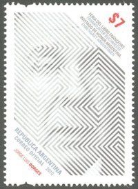 Sello postal conmemorativo en homenaje a Jorge Luis Borges