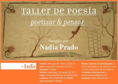 Taller de Poes&iacute;a &ldquo;Poetizar y pensar&rdquo;, por Nadia Prado 