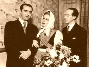 Federico Garc&iacute;a Lorca, Margarita Xirgu y Cipriano Rivas