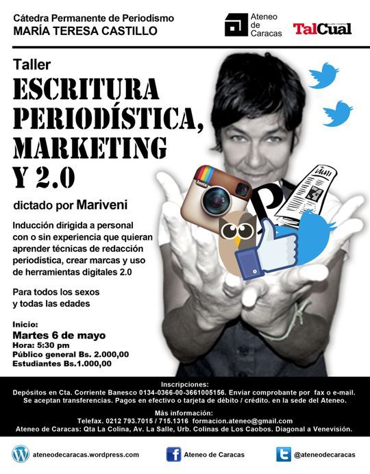 Taller &ldquo;Escritura period&iacute;stica, marketing y 2.0&rdquo; con Mariveni Rodr&iacute;guez