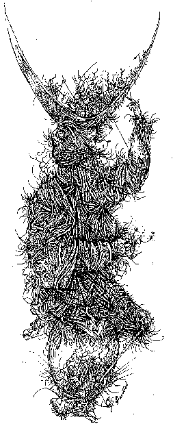 Ilustraci�n por Farinas, Libro Arte Promocional del BIZ (Cuba)