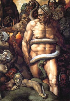 Michelangelo Buonarotti: Baigio de Cesena como Minos