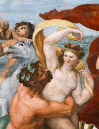 Ninfas y centauros en un fresco de Rafael (1513)