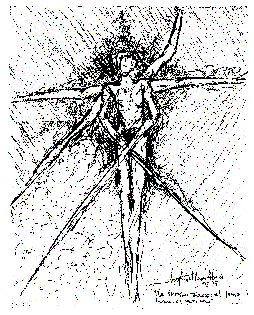 La Sant�sima Trinidad: el jurista, la v�ctima, el victimario. Ilustraci�n de Jos� Angel Tovar. Cagua, Venezuela, 1997