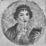 Safo, fresco descubierto en las ruinas de Pompeya
