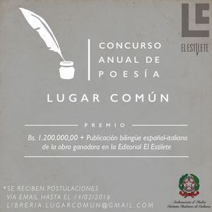 Concurso Anual de Poesía Librería Lugar Común