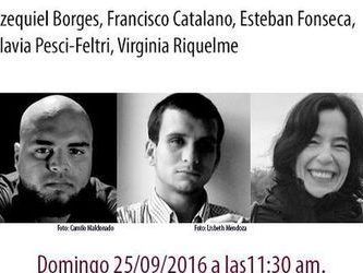 Ezequiel Borges, Francisco Catalano, Esteban Fonseca, Flavia Pesci-Feltri y Virginia Riquelme en el Jamming Poético de Caracas