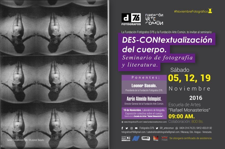 “DES-CONtextualización del cuerpo”, seminario de fotografía y literatura y laboratorio de creación visual