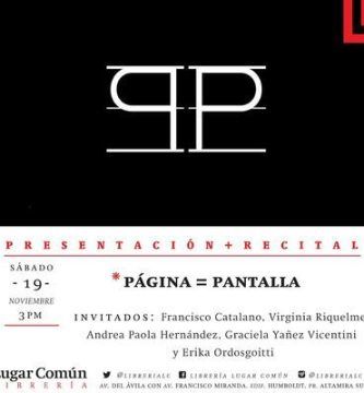 Videorrecital de poesía Página = Pantalla