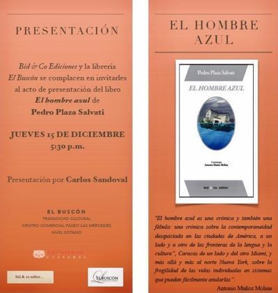 Presentación de “El hombre azul”, de Pedro Plaza Salvati