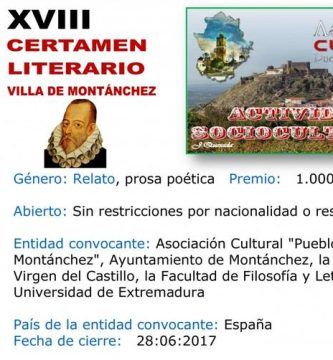 18º Certamen Literario “Villa de Montánchez” 2017