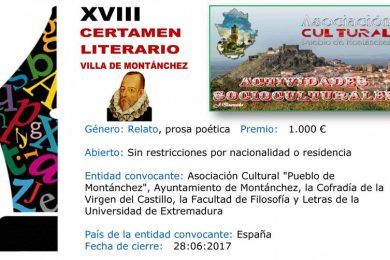 18º Certamen Literario “Villa de Montánchez” 2017