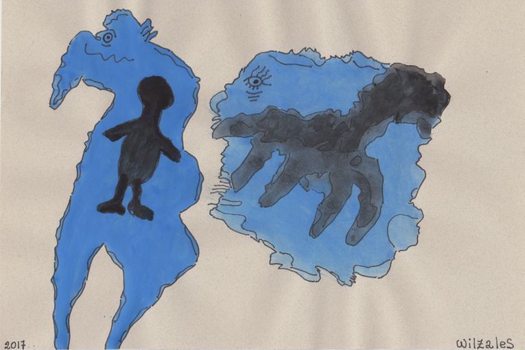 En azul, seres sin enseres, por Wilfredo Carrizales