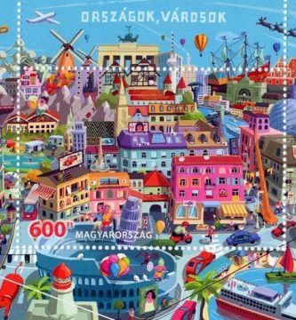 Sello de 600 forintos diseñado por Zsolt Vidák para el correo de Hungría