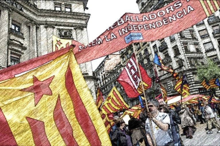 Manifestación separatista en Cataluña