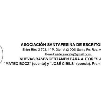 Certamen para Autores Jóvenes “Mateo Booz” (cuento) y “José Cibils” (poesía)