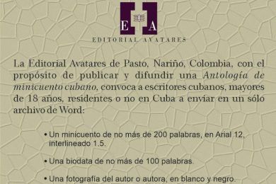 Convocatoria de Editorial Avatares para una antología de minicuento cubano