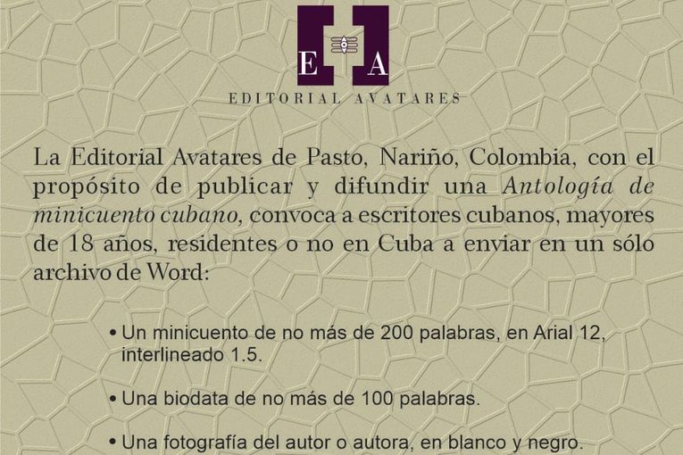 Convocatoria de Editorial Avatares para una antología de minicuento cubano