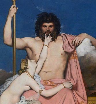 Detalle de “Júpiter y Tetis” (1811), de Jean-Auguste-Dominique Ingres
