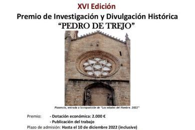 XVI Premio de Investigación y Divulgación Histórica “Pedro de Trejo”