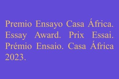 14º Premios de Ensayo Casa África 2023