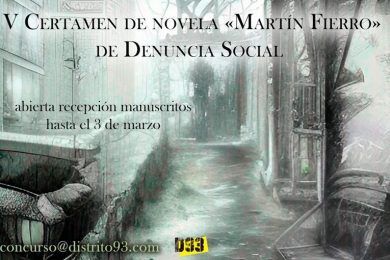 V Certamen de Novela “Martín Fierro” de Denuncia Social