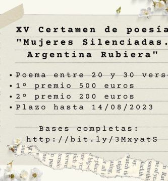 XV Certamen de Poesía Mujeres Silenciadas “Argentina Rubiera”
