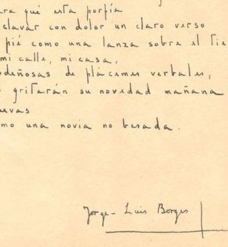 Manuscrito de “Fervor de Buenos Aires”, de Jorge Luis Borges