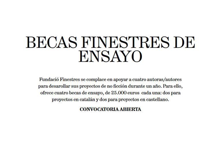 Beca Finestres de Ensayo 2023-2024