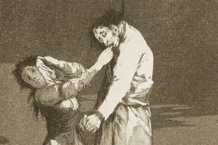 Detalle de “A caza de dientes” (1797-1799), de Francisco de Goya