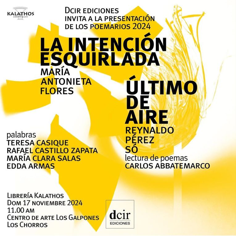 Presentación de “La intención esquirlada”, de María Antonieta Flores, y “Último de aire”, de Reynaldo Pérez So