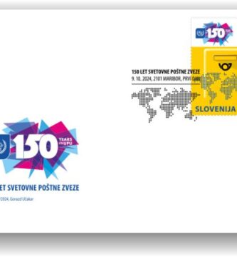 Sello esloveno en homenaje al 150º aniversario de la UPU