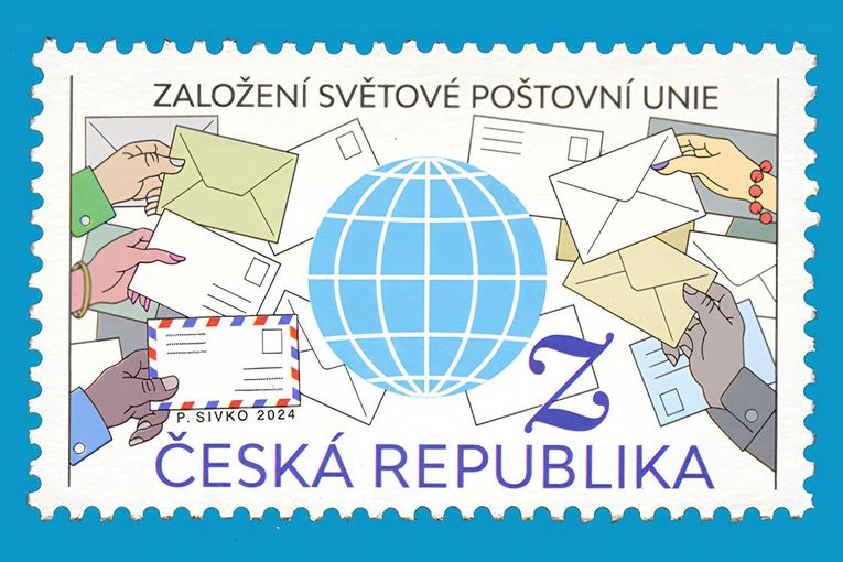 Sello checo en homenaje al 150º aniversario de la UPU