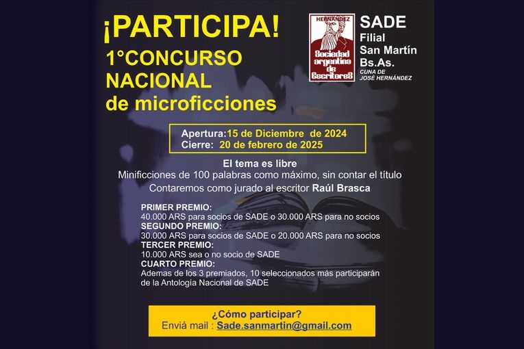1r Concurso Nacional de Minificciones “Sade San Martín”