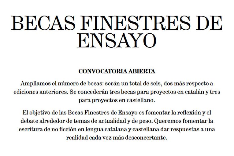 Becas Finestres de Ensayo 2024-2025