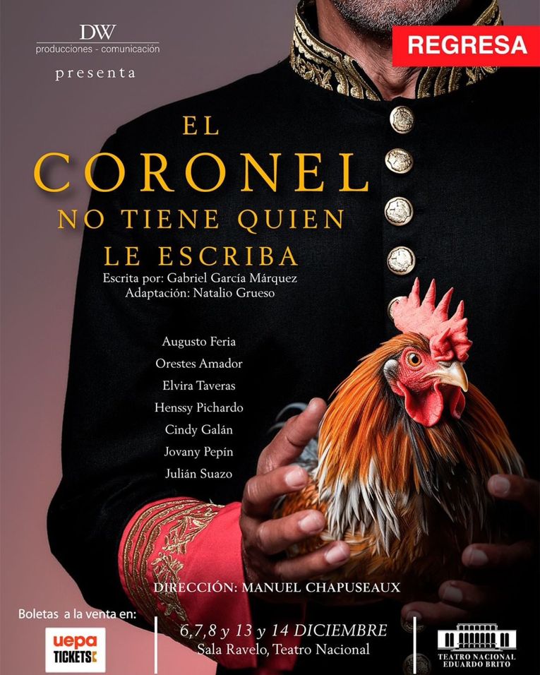 “El coronel no tiene quien le escriba”, obra teatral dirigida por Manuel Chapuseaux y basada en la novela de Gabriel García Márquez
