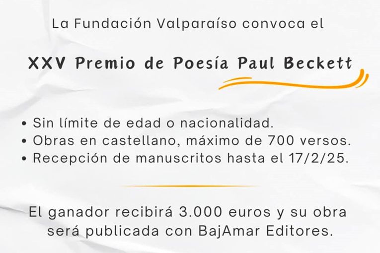 XXV Premio de Poesía Paul Beckett