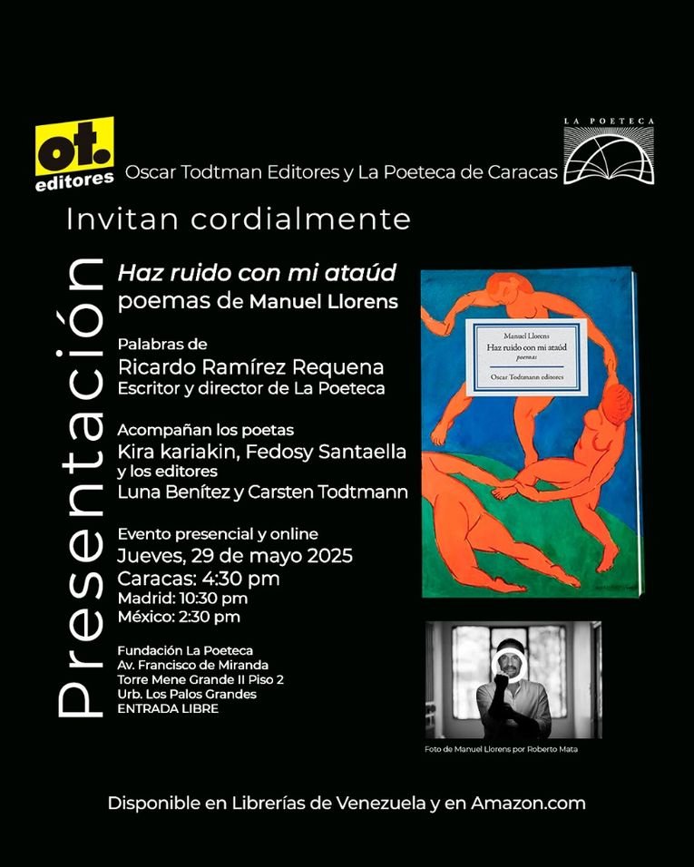 Presentación de “Haz ruido con mi ataúd”, de Manuel Llorens