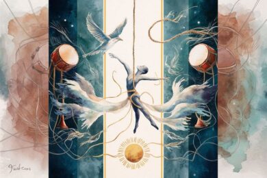 Itinerantes del ser (los acróbatas), por Stella Alvarado