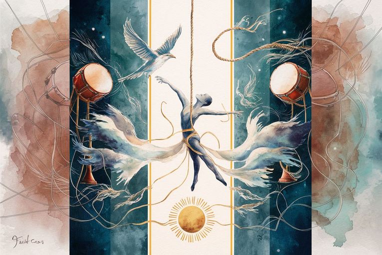 Itinerantes del ser (los acróbatas), por Stella Alvarado