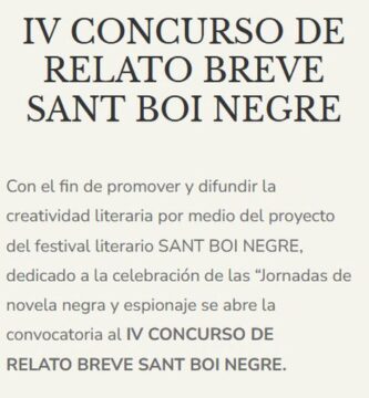 IV Concurso de Relato Breve Sant Boi Negre