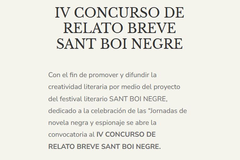 IV Concurso de Relato Breve Sant Boi Negre