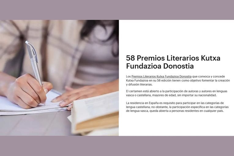 58º Premios Literarios Kutxa Fundazioa Donostia 2026